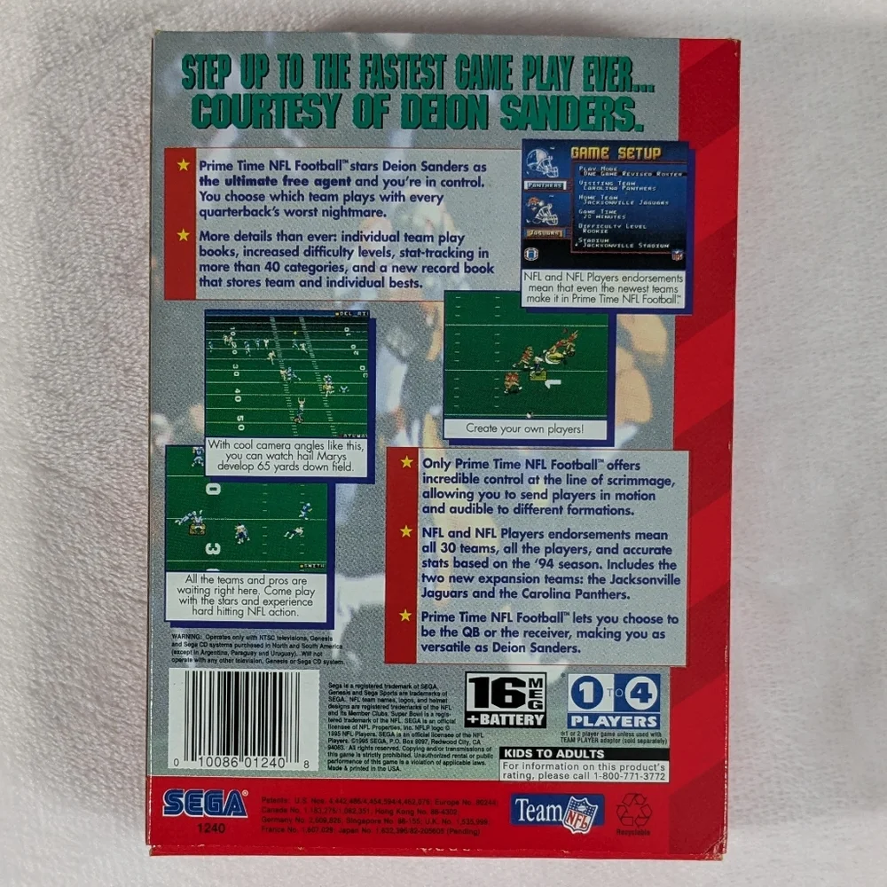 Sega Genesis Prime Time NFL (Untested)